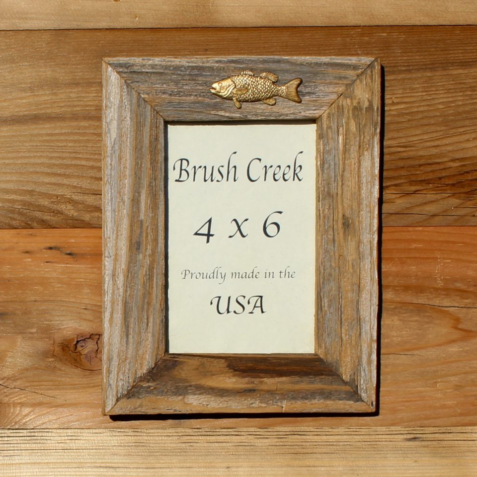 Rustic picture frame “Brass Fish”
