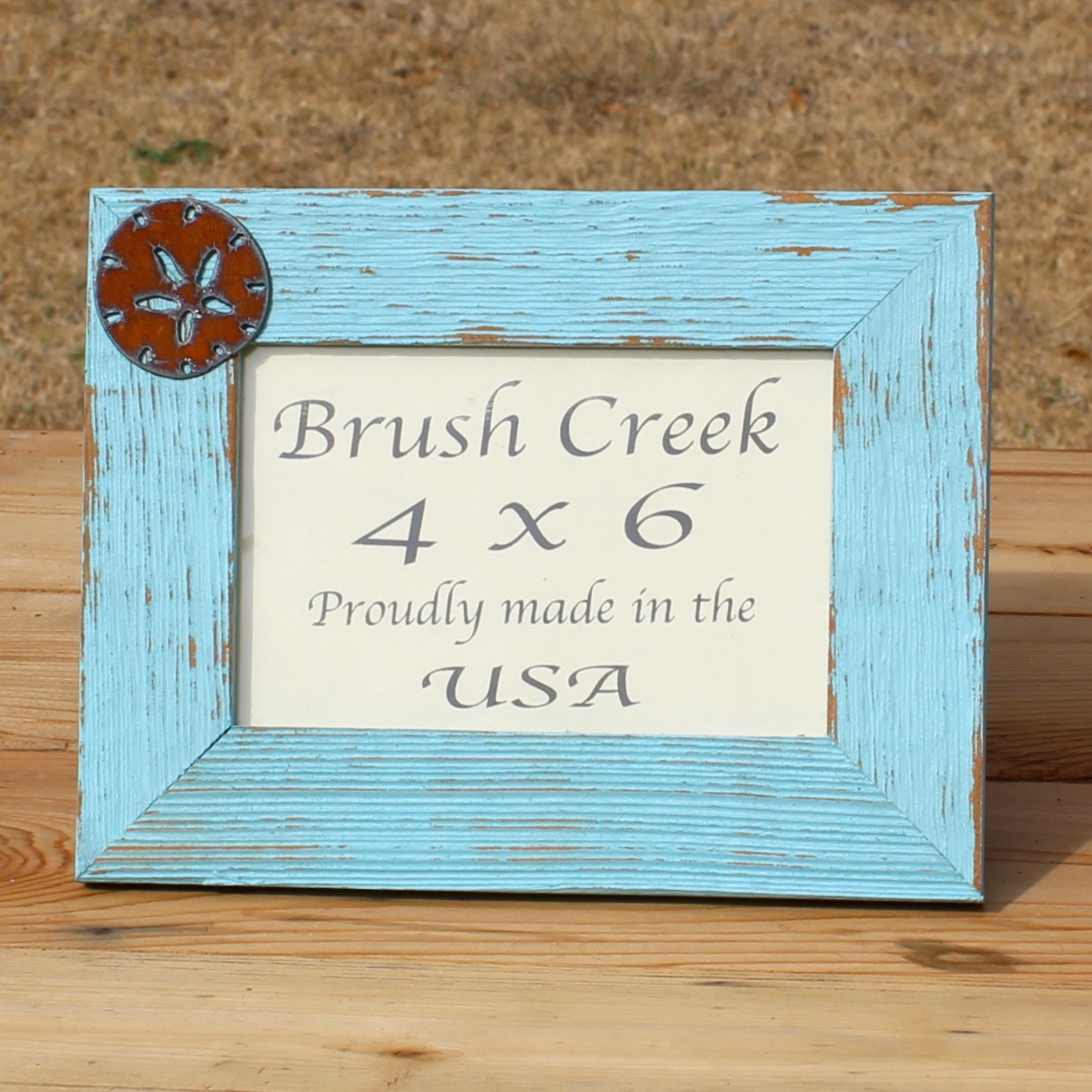 Rustic Picture Frame Blue Beach