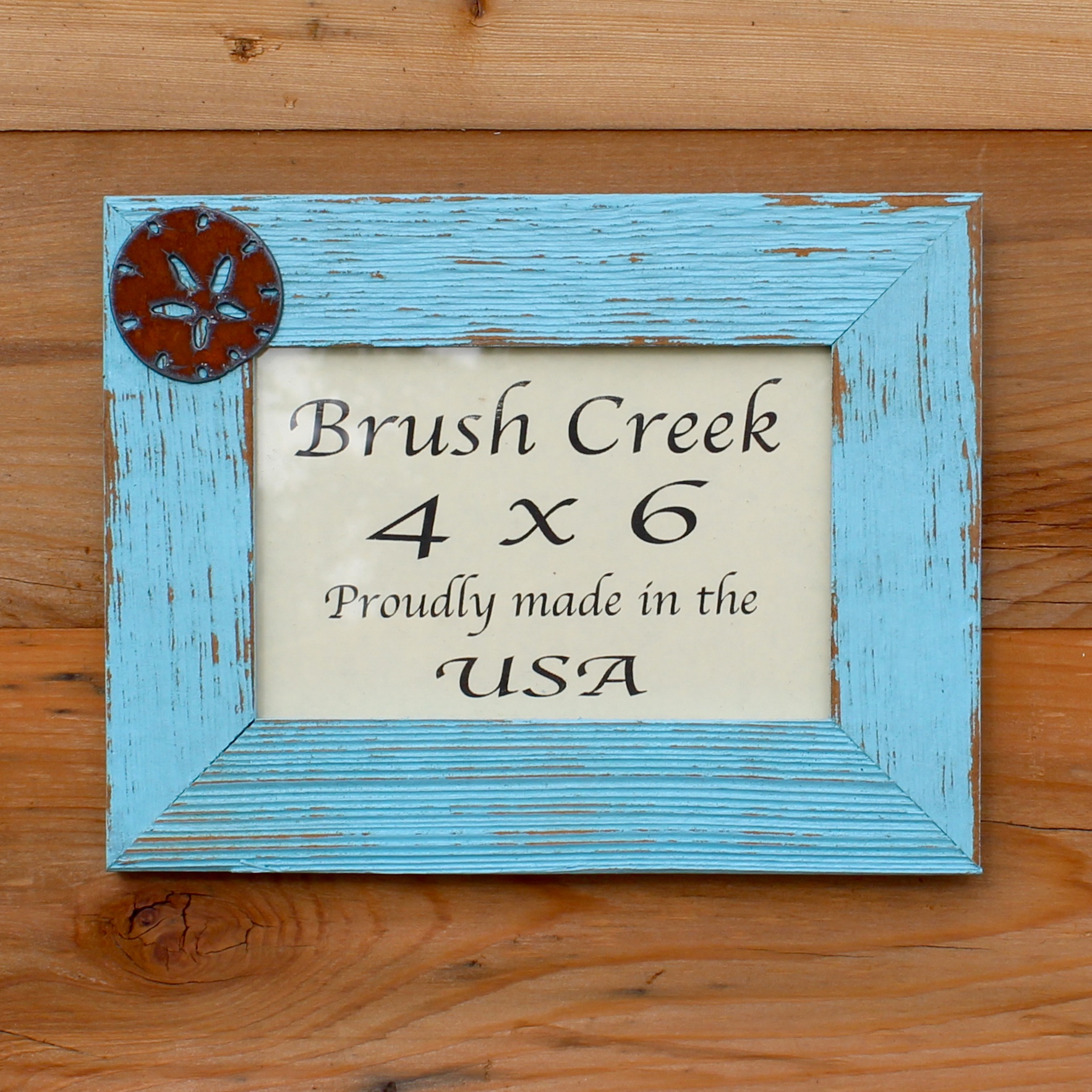 Rustic Picture Frame Blue Beach