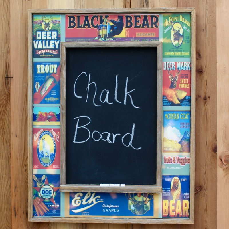 Rustic Vintage Vegetable Label Chalk Board