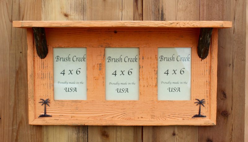 Rustic Triple 4 x 6 shelf Beach Orange