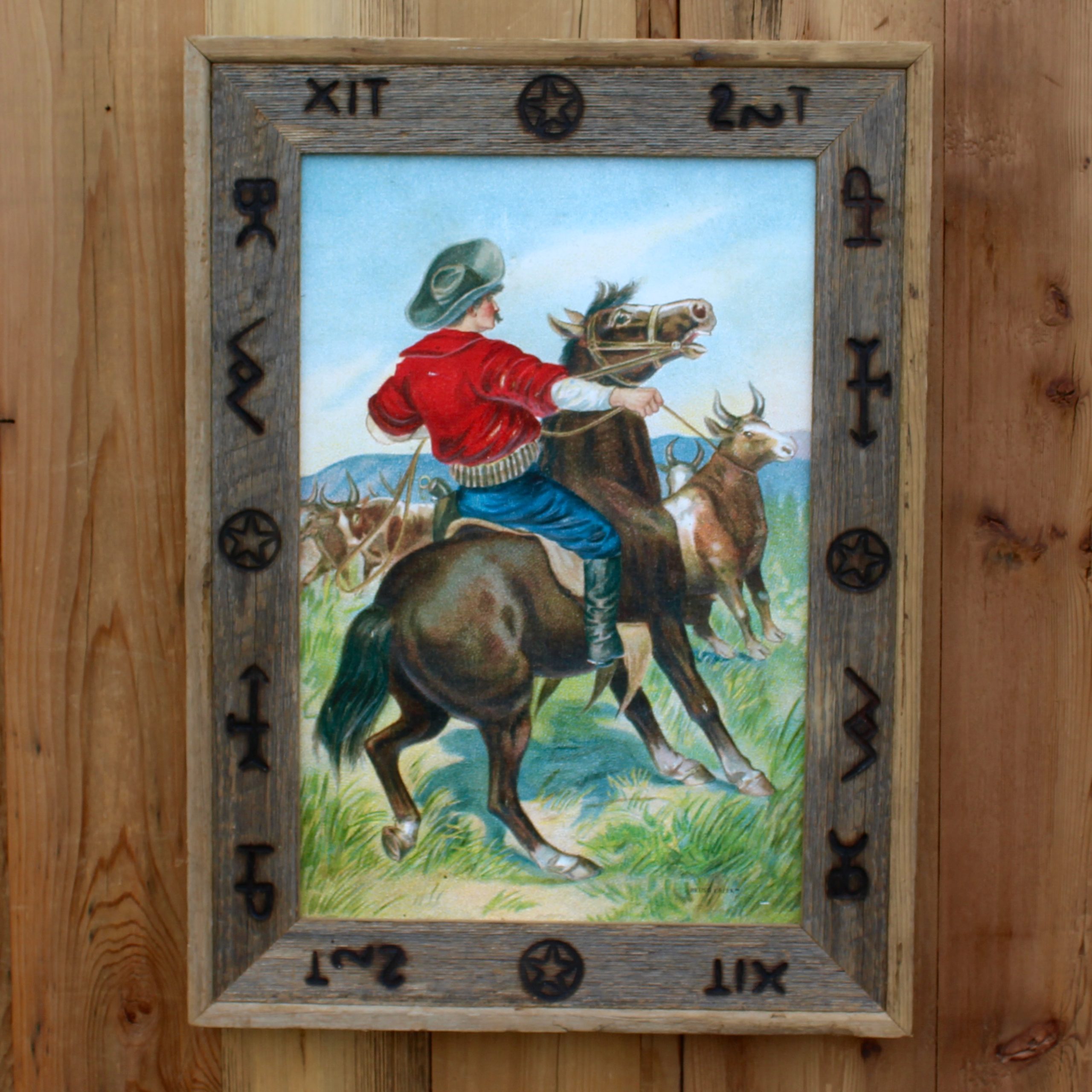 Branded Picture Frame with Canvas Cowboy Print