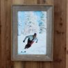 Rustic Picture Frame with Canvas Print Downhill Racer